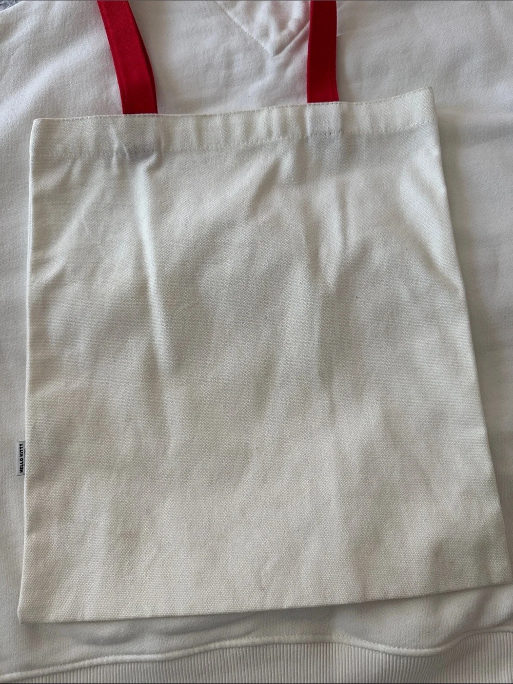 Hello Kitty Cream Canvas Tote with Red Accents
